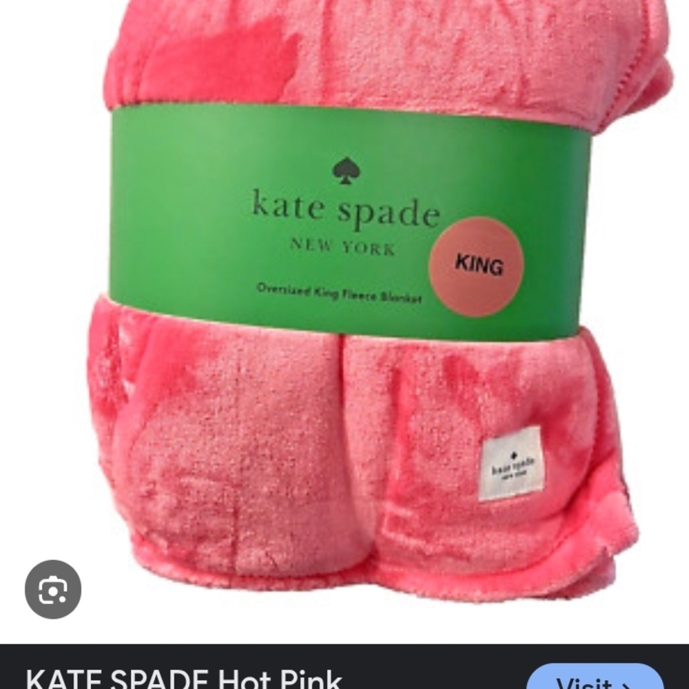Kate Spade Vibrant Pink Fleece Blanket
